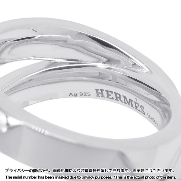 エルメス リング エルメス・クルー・ドゥ・H ダブルラウンドリング SV925シルバー サイズ51 HERMES ジュエリー