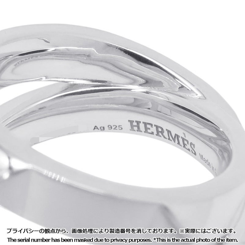 エルメス リング エルメス・クルー・ドゥ・H ダブルラウンドリング SV925シルバー サイズ51 HERMES ジュエリー