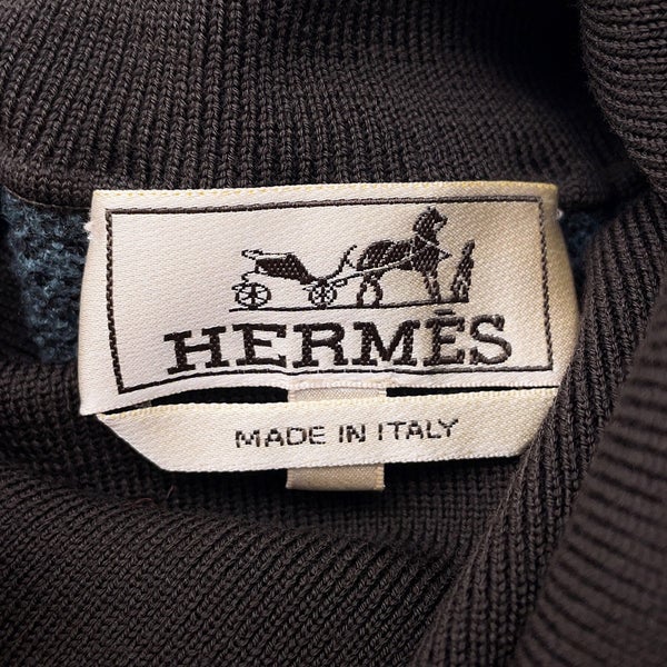 エルメス ニット タートルネック 総柄 ウール メンズサイズXS HERMES トップス