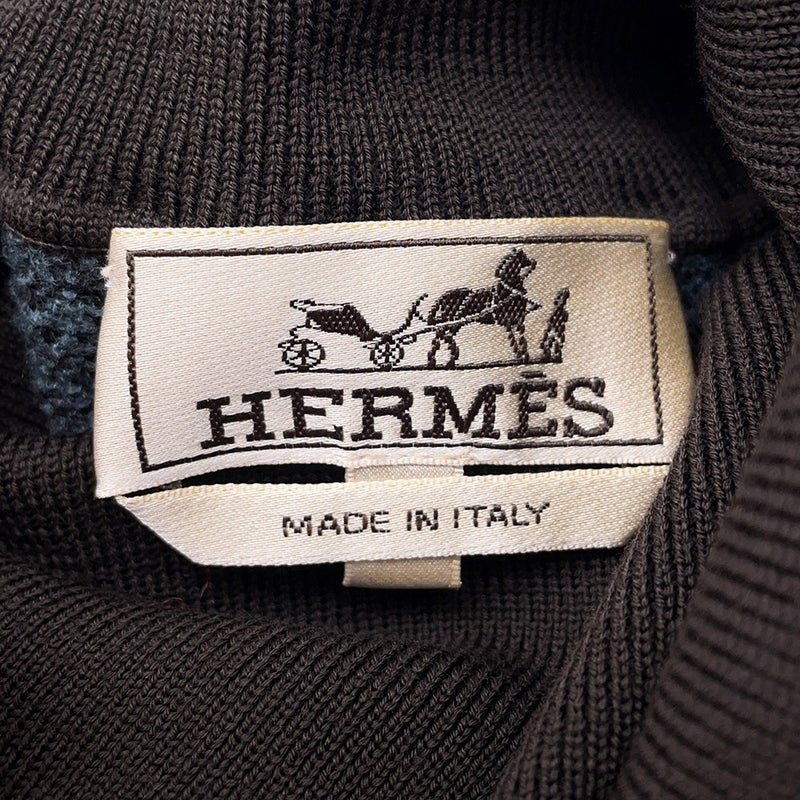 エルメス ニット タートルネック 総柄 ウール メンズサイズXS HERMES トップス