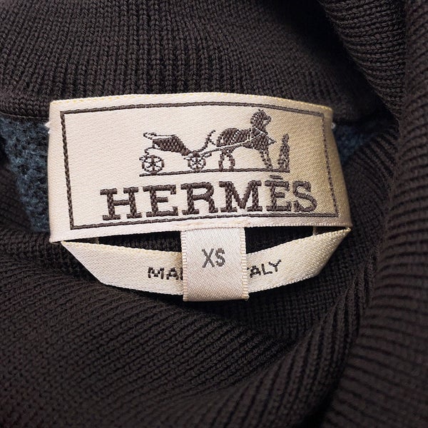 エルメス ニット タートルネック 総柄 ウール メンズサイズXS HERMES トップス