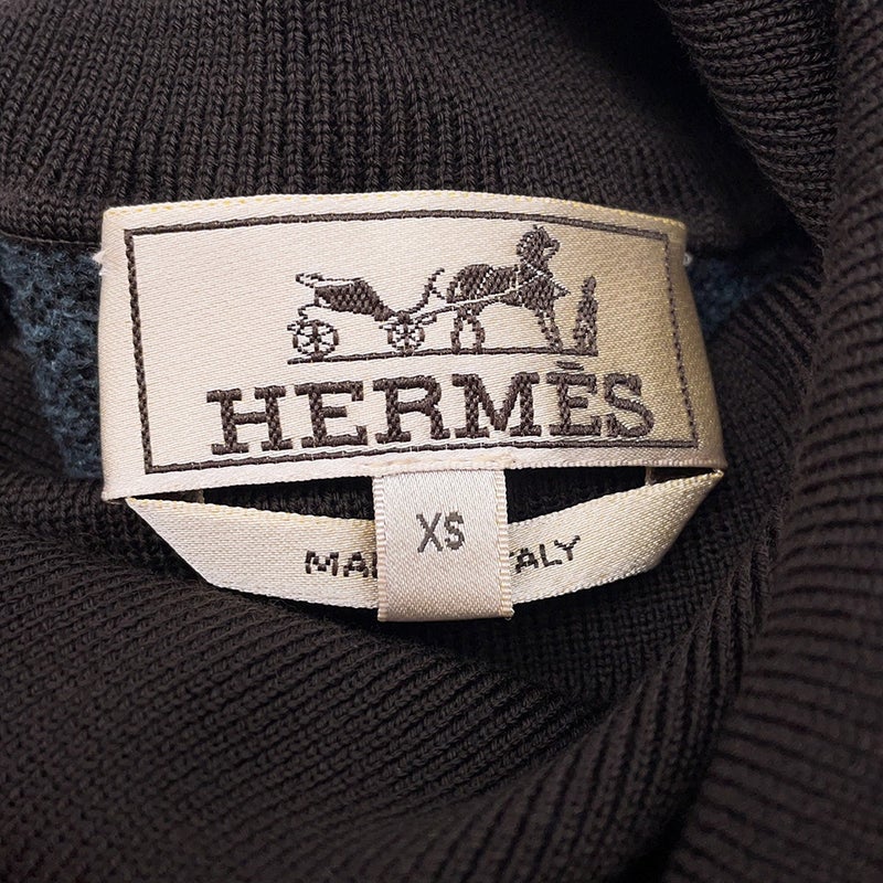 エルメス ニット タートルネック 総柄 ウール メンズサイズXS HERMES トップス