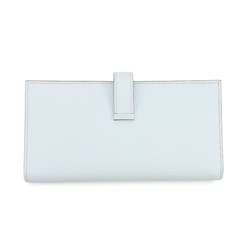 エルメス 長財布 ベアンスフレ ブルーブリュム/ゴールド金具 シェブルミゾル U刻印 財布 シェーブル