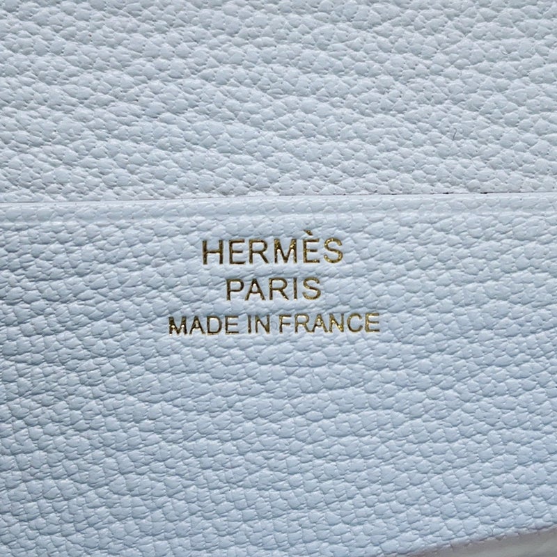 エルメス 長財布 ベアンスフレ ブルーブリュム/ゴールド金具 シェブルミゾル U刻印 財布 シェーブル