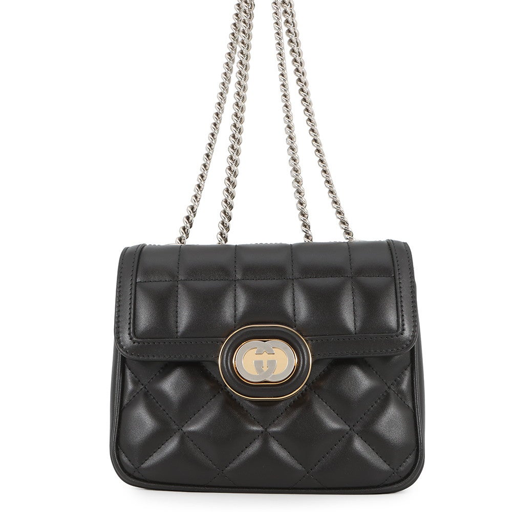 GUCCI グッチ デコ ミニ ショルダーバッグ ホワイト レザー 741457 Gucci Pre-Owned 2016-2025 ミニ レザー デコチェーン ショルダー