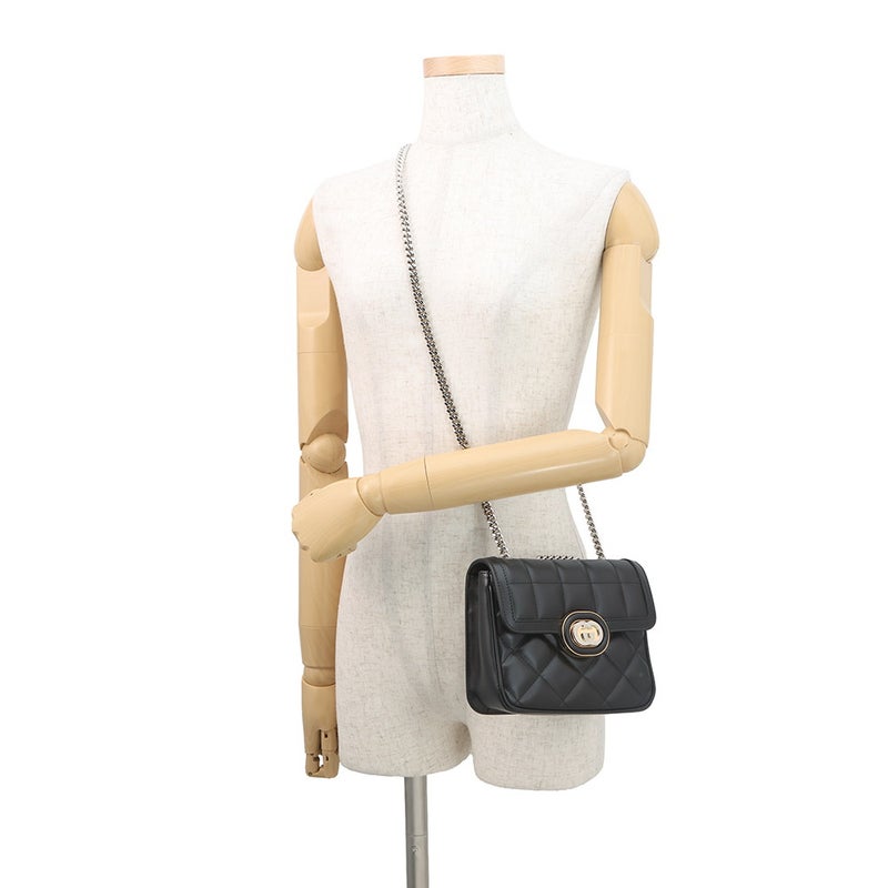 グッチ ショルダーバッグ デコ ミニ チェーンショルダーバッグ レザー 741457 GUCCI 2way バッグ 黒