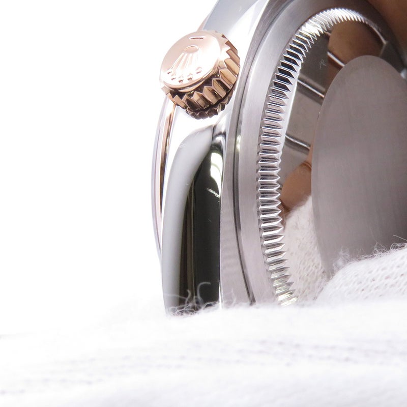 ロレックス デイトジャスト SS/K18PG ランダムシリアル ルーレット 116201 ROLEX 腕時計 黒文字盤