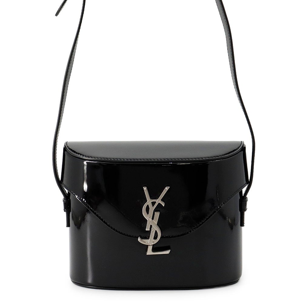 サンローランパリ ショルダーバッグ ジューン パテントレザー 713700 SAINT LAURENT PARIS 黒 サンローランパリ ショルダーバッグ ジューン パテントレザー 713700