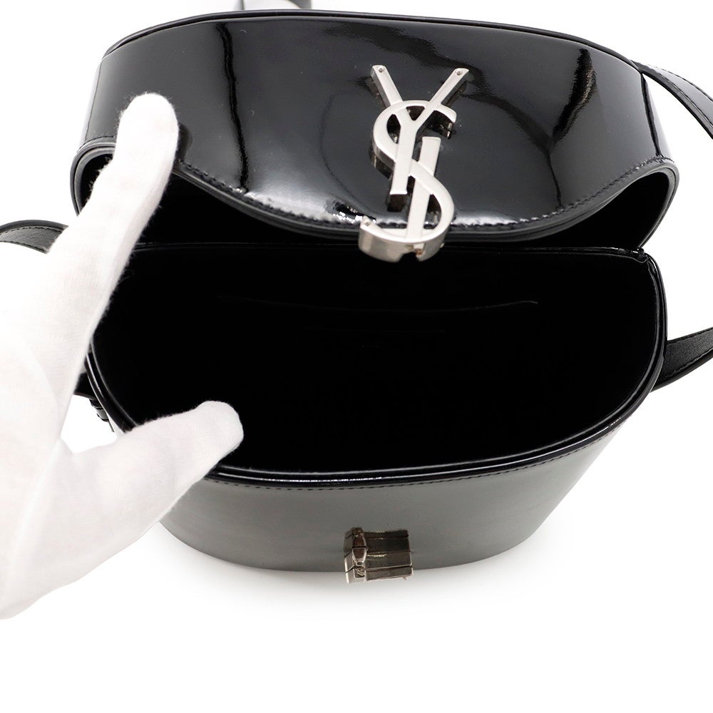 サンローランパリ ショルダーバッグ ジューン パテントレザー 713700 SAINT LAURENT PARIS 黒 サンローランパリ ショルダーバッグ ジューン パテントレザー 713700