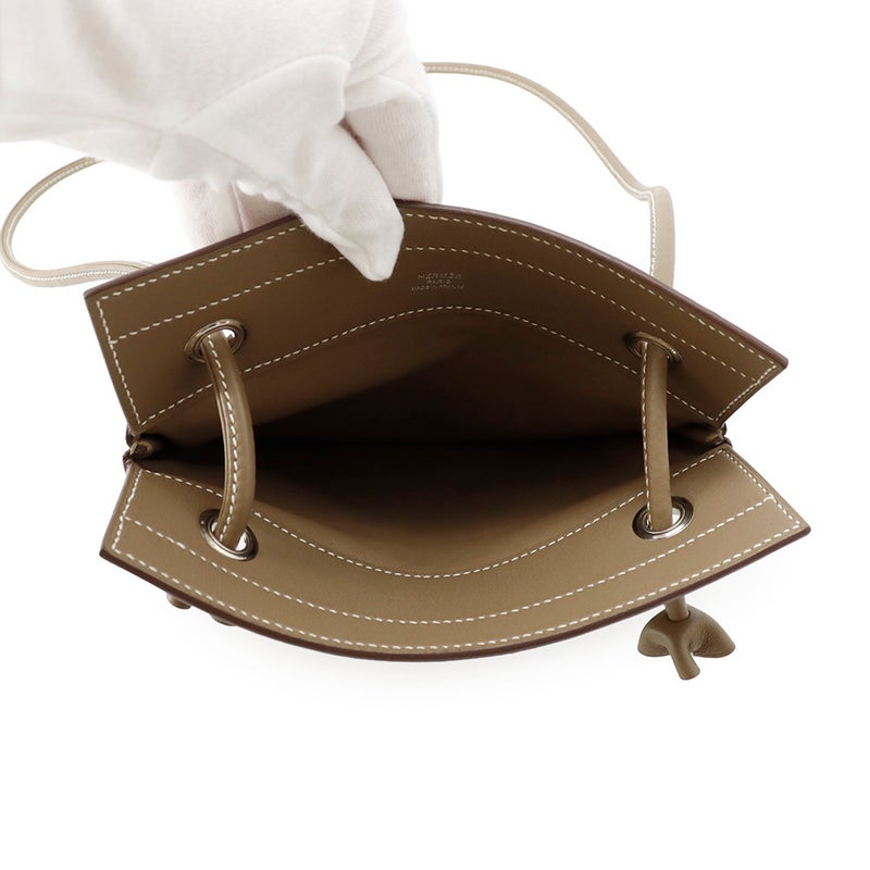 エルメス ショルダーバッグ サックアリーヌ ミニ エトゥープ/シルバー金具 スイフト D刻印