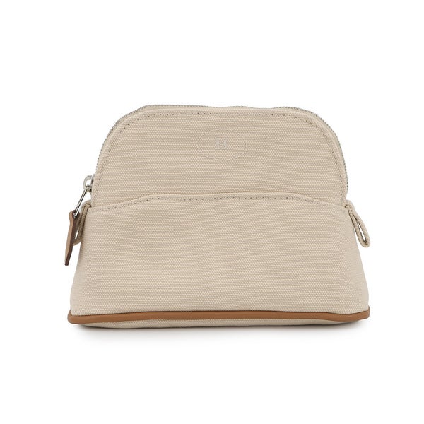 エルメス ポーチ ボリードポーチ ミニミニ ナチュラル/シルバー金具 コットン HERMES 小物入れ