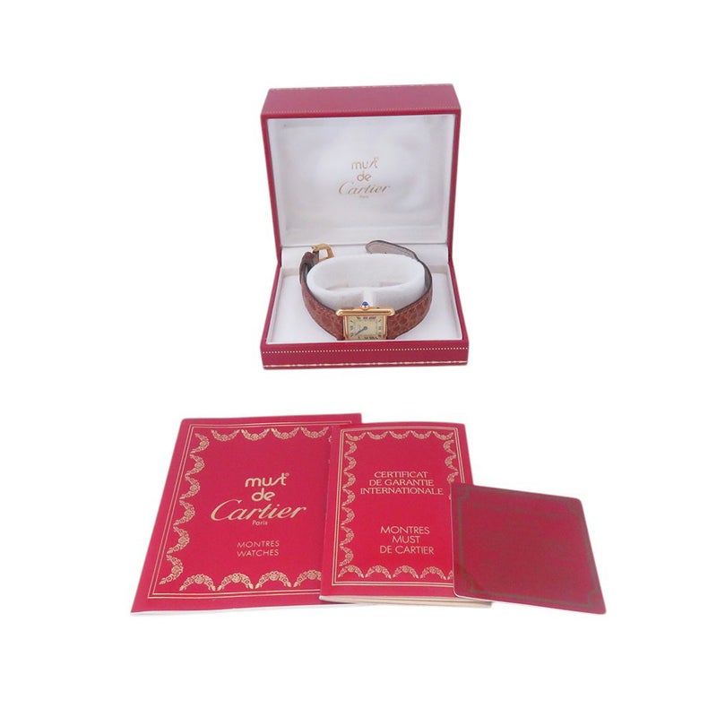 カルティエ マストタンク SM W1003153 Cartier 腕時計 アイボリー文字盤