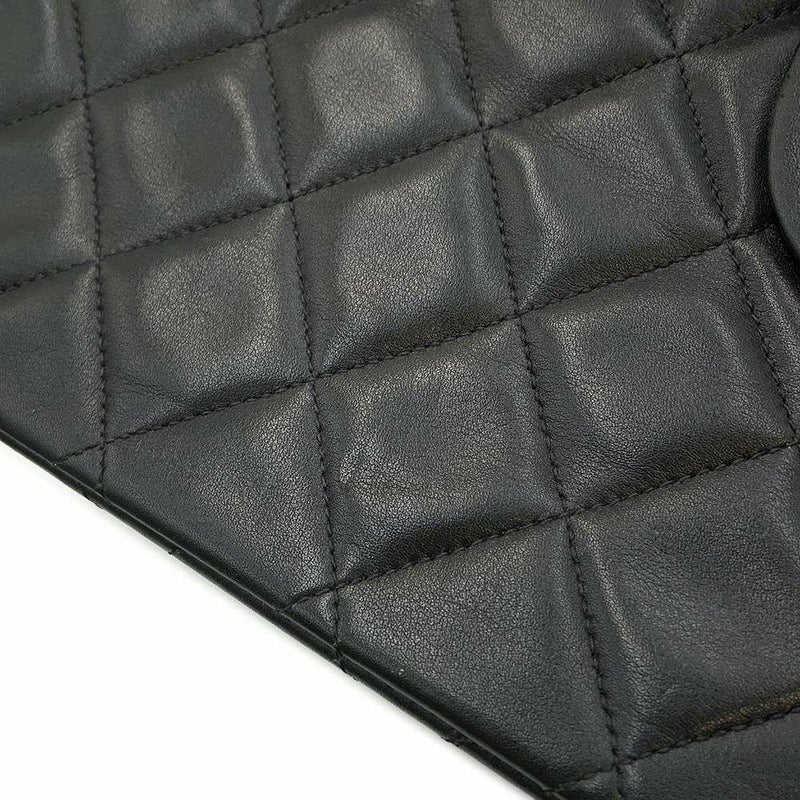 シャネル チェーンショルダーバッグ デカマトラッセ ココマーク Wチェーンショルダー ラムスキン A01094 CHANEL デカマト 黒