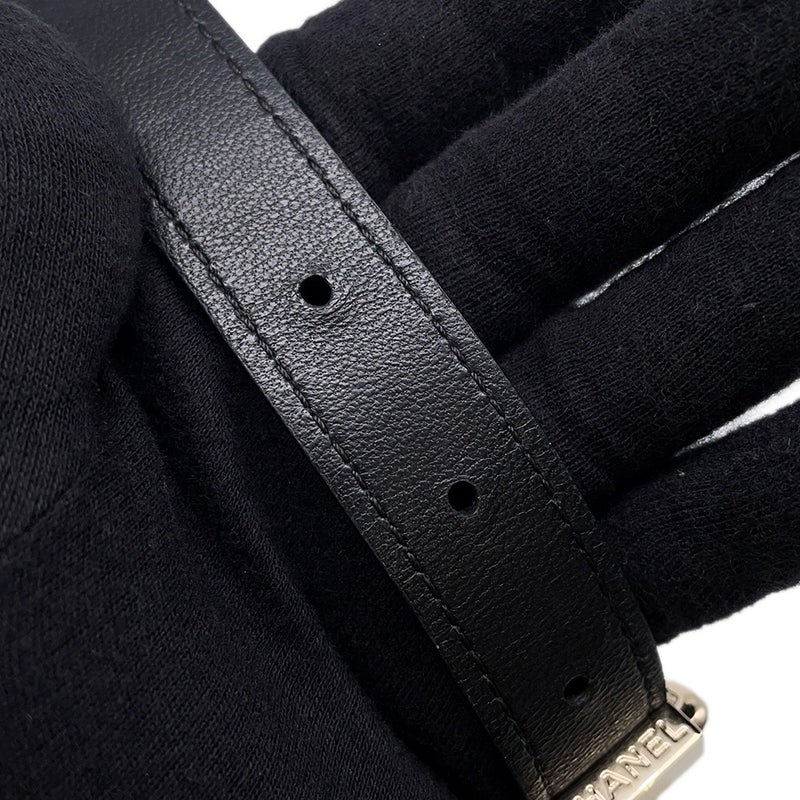 シャネル ショルダーバッグ マトラッセ ミニ ロゴ ボール ラムスキン CHANEL バッグ 黒