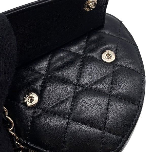 シャネル チェーンウエストバッグ マトラッセ ハート ココマーク ラムスキン AP2787 CHANEL バッグ 黒