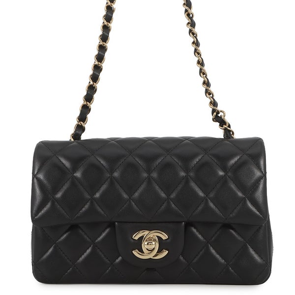 シャネル チェーンショルダーバッグ ミニ マトラッセ 20 ココマーク ラムスキン A69900 CHANEL 黒