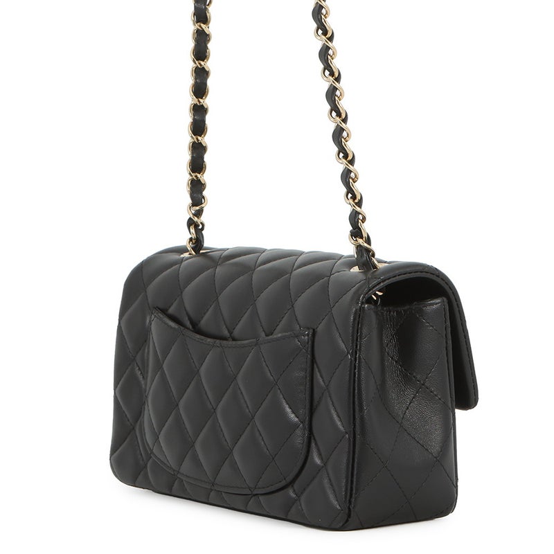 シャネル チェーンショルダーバッグ ミニ マトラッセ 20 ココマーク ラムスキン A69900 CHANEL 黒