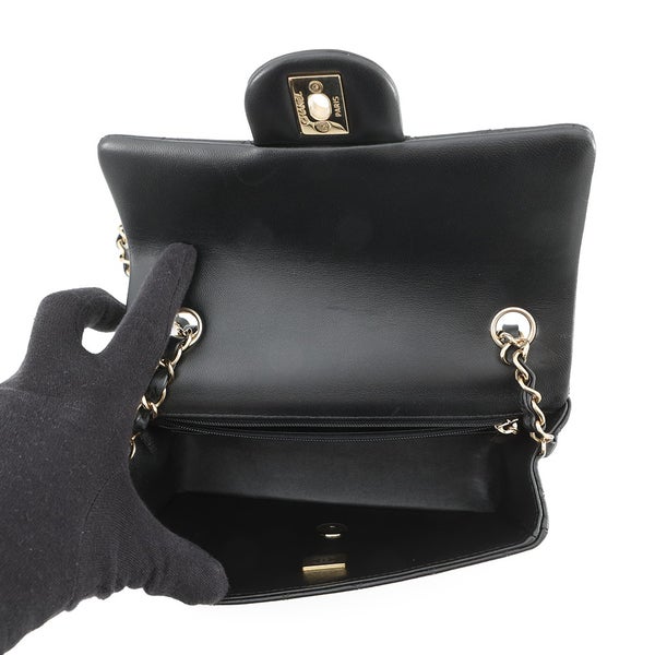 シャネル チェーンショルダーバッグ ミニ マトラッセ 20 ココマーク ラムスキン A69900 CHANEL 黒