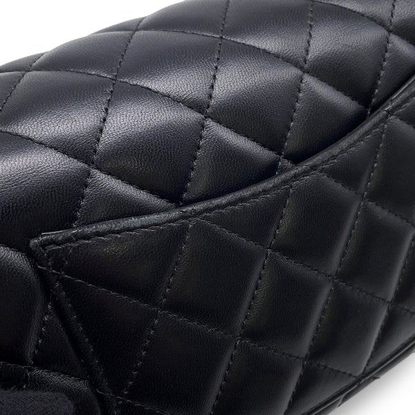 シャネル チェーンショルダーバッグ ミニ マトラッセ 20 ココマーク ラムスキン A69900 CHANEL 黒