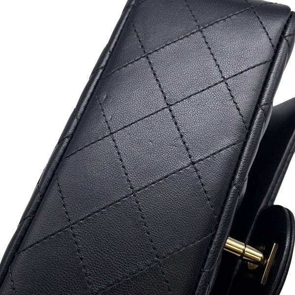 シャネル チェーンショルダーバッグ ミニ マトラッセ 20 ココマーク ラムスキン A69900 CHANEL 黒