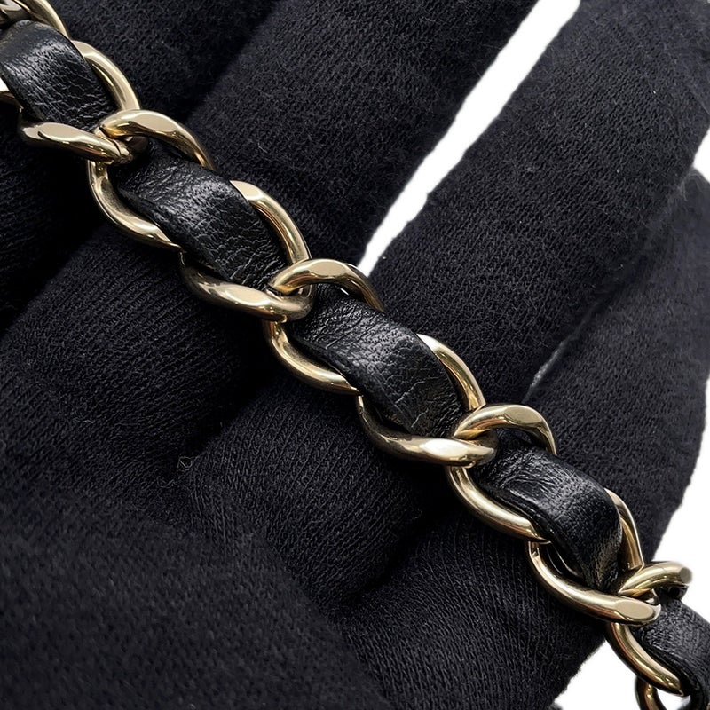 シャネル チェーンショルダーバッグ ミニ マトラッセ 20 ココマーク ラムスキン A69900 CHANEL 黒