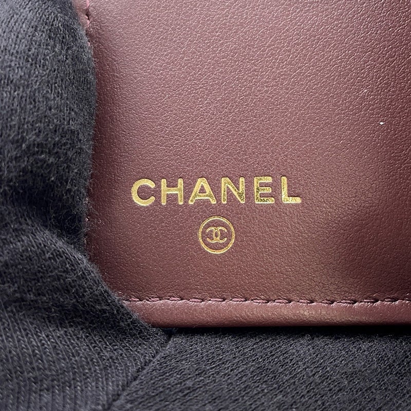 シャネル 三つ折り財布 クラシック スモール フラップ ジップウォレット キャビアスキン AP3177 CHANEL 財布 黒