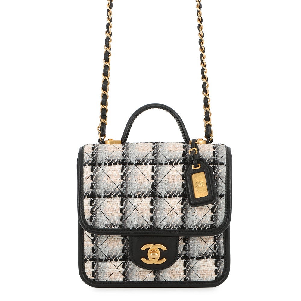 中古 シャネル CHANEL AS4284 ランダムシリアル レディース ショルダーバッグ ホワイト/ブラック ツイード /ラムスキン シャネル CHANEL AS4284 ランダムシリアル レディース ショルダー