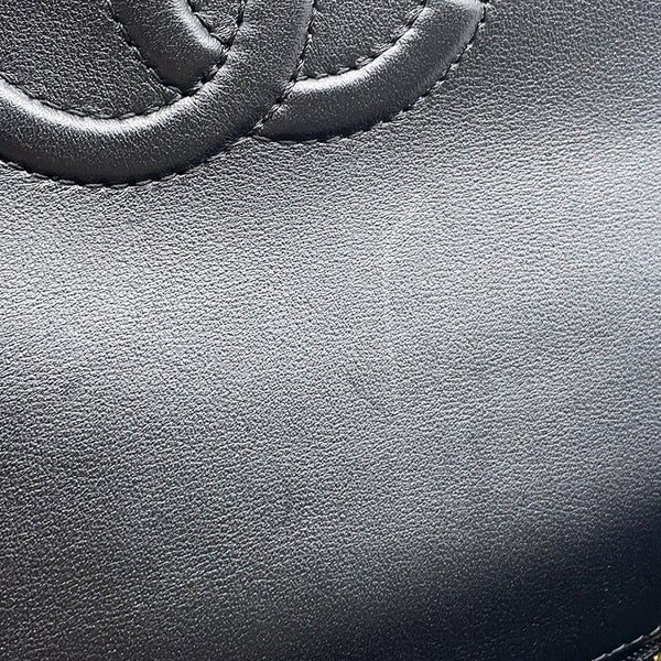 シャネル チェーンショルダーバッグ マトラッセ ココマーク トップハンドル ツイード ラムスキン AS3652 黒 白