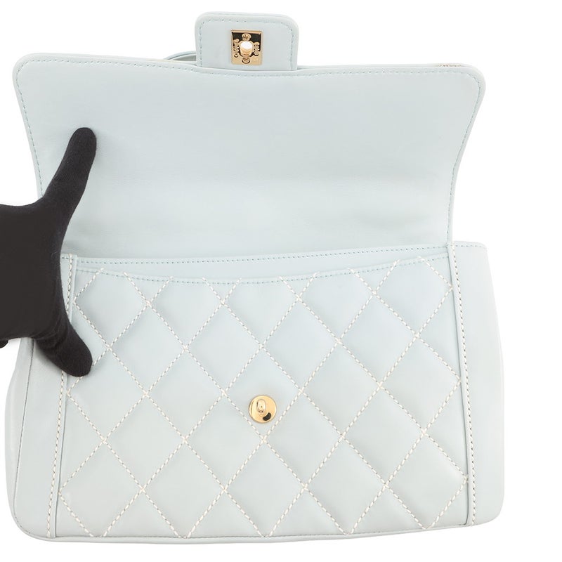 シャネル ハンドバッグ ワイルドステッチ マトラッセ ココマーク ラムスキン CHANEL