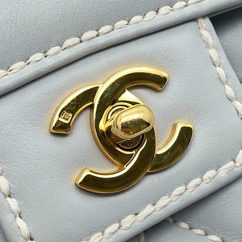シャネル ハンドバッグ ワイルドステッチ マトラッセ ココマーク ラムスキン CHANEL
