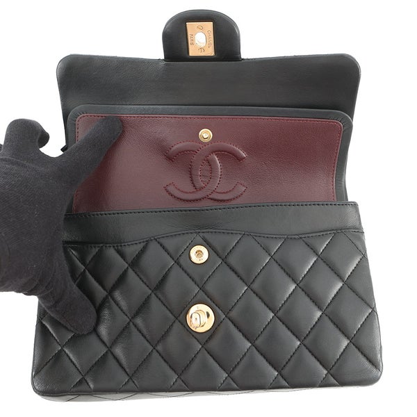 シャネル チェーンショルダーバッグ クラシック マトラッセ23 ココマーク ダブルチェーン A01113 CHANEL 黒