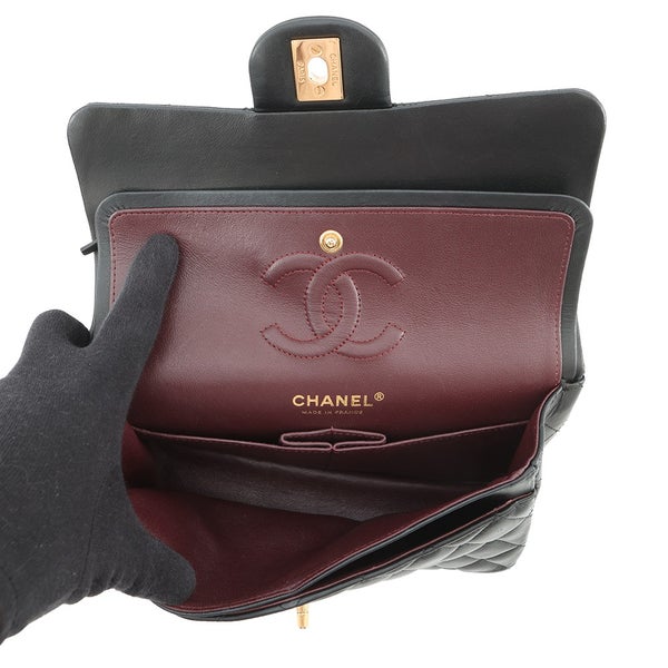 シャネル チェーンショルダーバッグ クラシック マトラッセ23 ココマーク ダブルチェーン A01113 CHANEL 黒