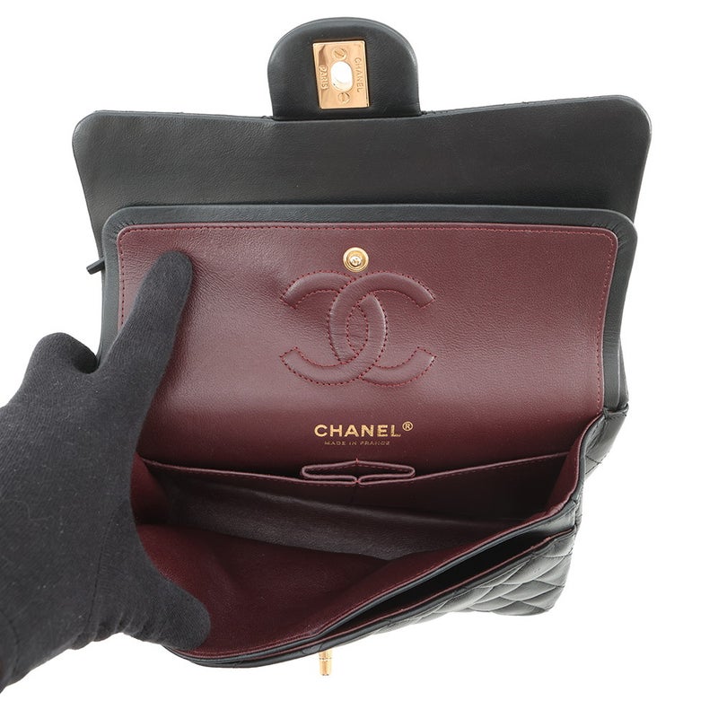 シャネル チェーンショルダーバッグ クラシック マトラッセ23 ココマーク ダブルチェーン A01113 CHANEL 黒