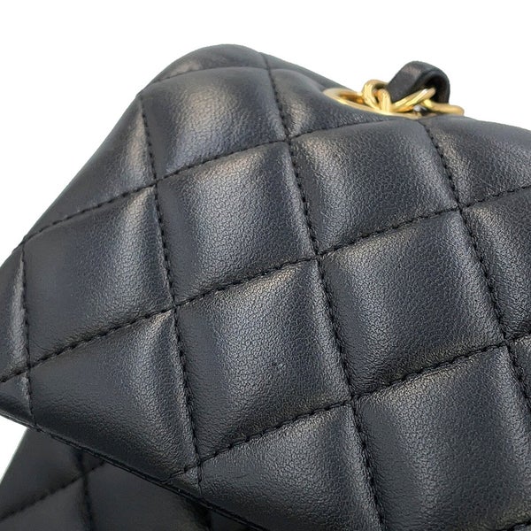 シャネル チェーンショルダーバッグ クラシック マトラッセ23 ココマーク ダブルチェーン A01113 CHANEL 黒