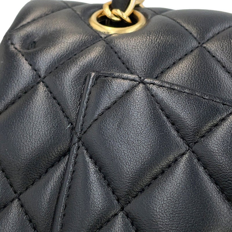 シャネル チェーンショルダーバッグ クラシック マトラッセ23 ココマーク ダブルチェーン A01113 CHANEL 黒