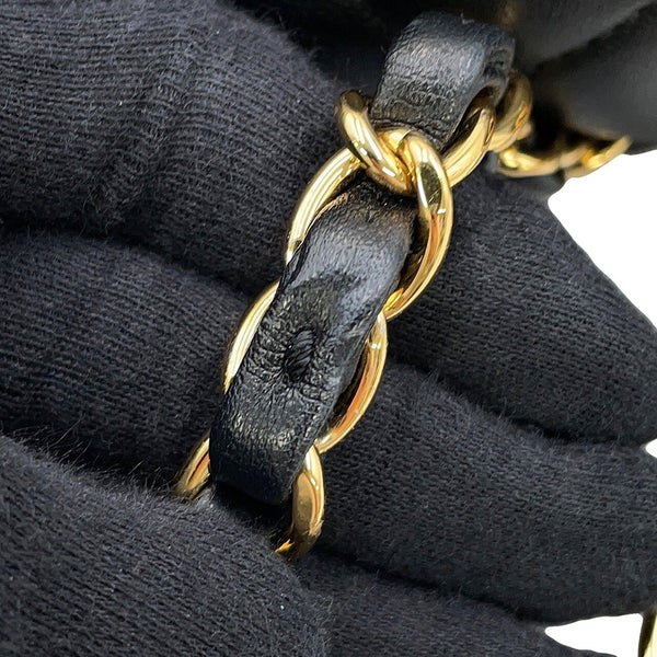 シャネル チェーンショルダーバッグ クラシック マトラッセ23 ココマーク ダブルチェーン A01113 CHANEL 黒