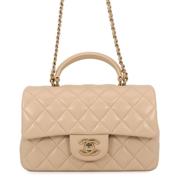シャネル チェーンショルダーバッグ マトラッセ ココマーク トップハンドル ミニ フラップ ラムスキン AS2431 CHANEL