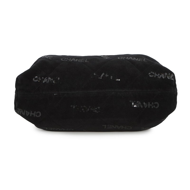 シャネル チェーンショルダーバッグ CHANEL 22 マトラッセ スモール ベロア スパンコール AS3260 CHANEL ポーチ付き 黒