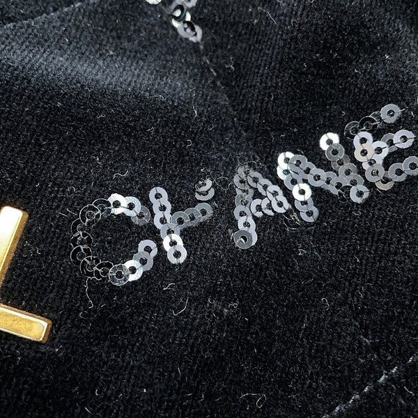 シャネル チェーンショルダーバッグ CHANEL 22 マトラッセ スモール ベロア スパンコール AS3260 CHANEL ポーチ付き 黒
