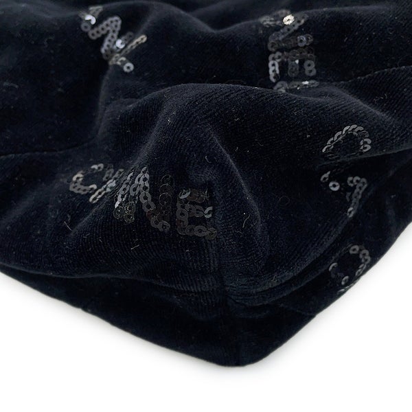 シャネル チェーンショルダーバッグ CHANEL 22 マトラッセ スモール ベロア スパンコール AS3260 CHANEL ポーチ付き 黒