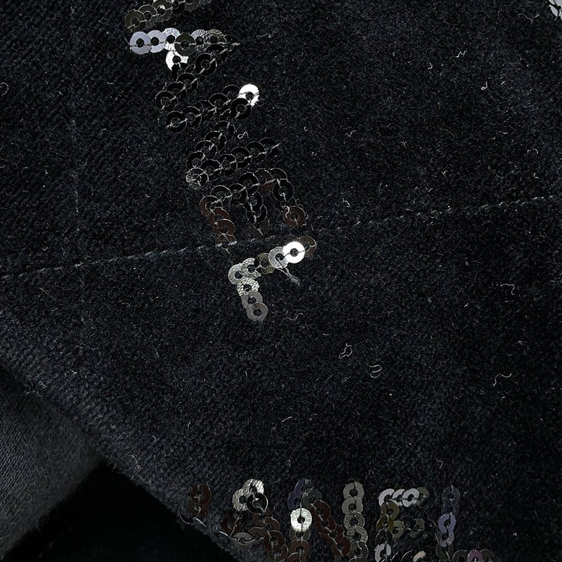 シャネル チェーンショルダーバッグ CHANEL 22 マトラッセ スモール ベロア スパンコール AS3260 CHANEL ポーチ付き 黒