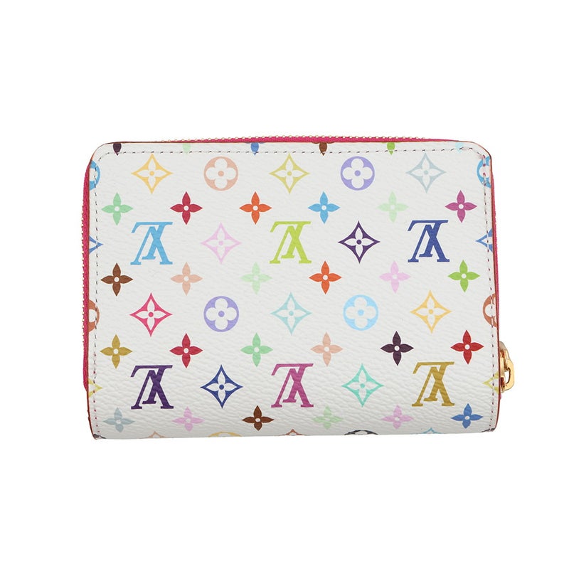 ルイヴィトン 二つ折り財布 モノグラム・マルチカラー LV × TM ポルトフォイユ・ルー M14093 ヴィトン 白 ホワイト 村上隆 コラボ