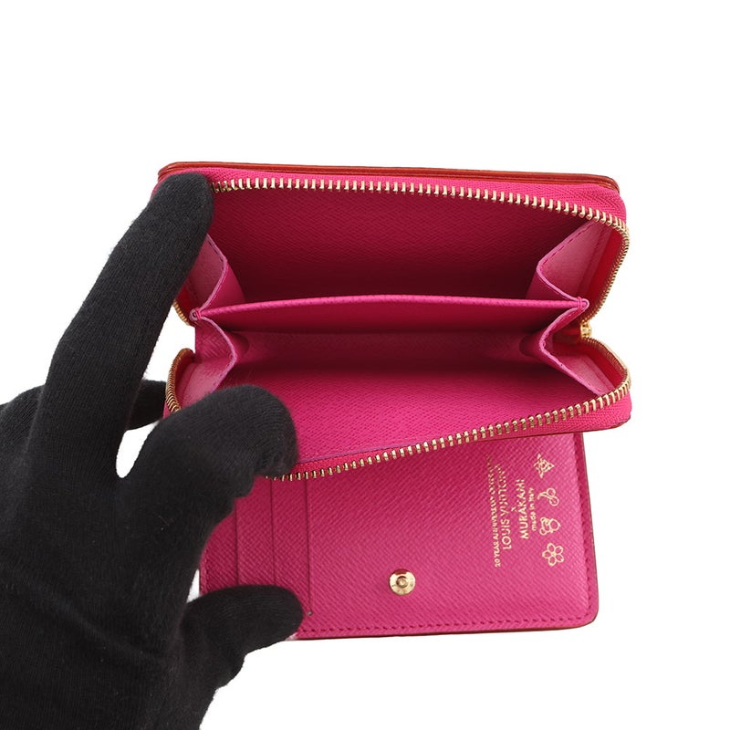 ルイヴィトン 二つ折り財布 モノグラム・マルチカラー LV × TM ポルトフォイユ・ルー M14093 ヴィトン 白 ホワイト 村上隆 コラボ