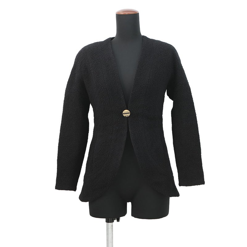 シャネル ジャケット ノーカラー ウール レディースサイズ34 P61936 CHANEL アウター 黒