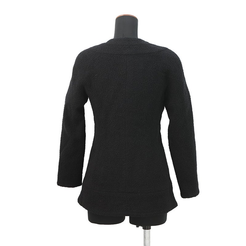 シャネル ジャケット ノーカラー ウール レディースサイズ34 P61936 CHANEL アウター 黒