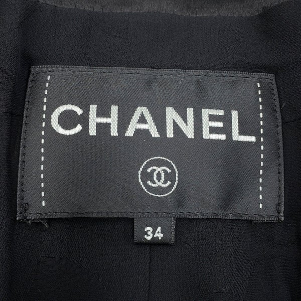 シャネル ジャケット ノーカラー ウール レディースサイズ34 P61936 CHANEL アウター 黒