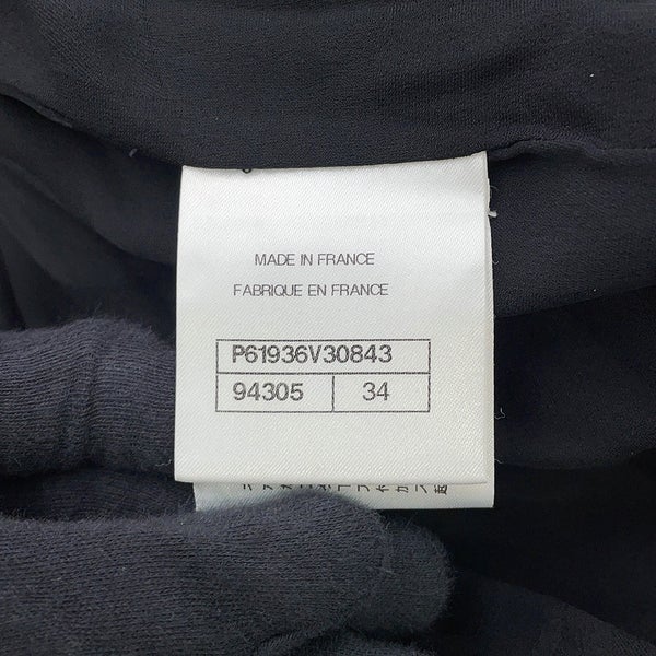 シャネル ジャケット ノーカラー ウール レディースサイズ34 P61936 CHANEL アウター 黒