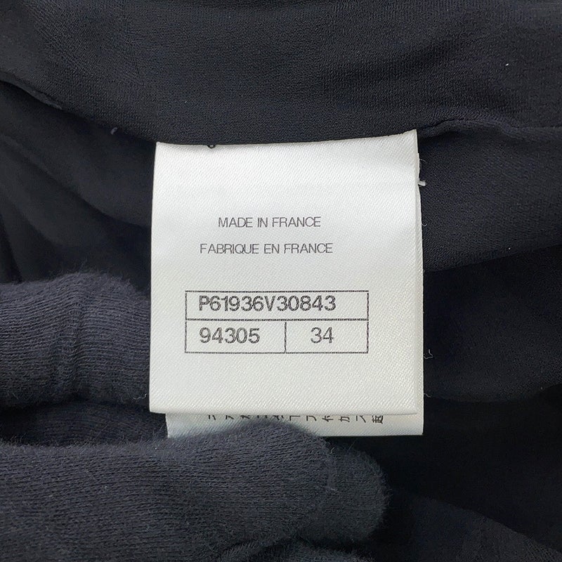 シャネル ジャケット ノーカラー ウール レディースサイズ34 P61936 CHANEL アウター 黒