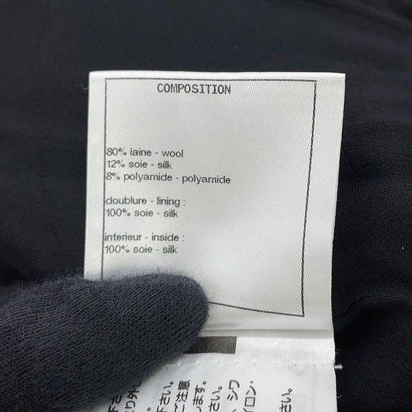 シャネル ジャケット ノーカラー ウール レディースサイズ34 P61936 CHANEL アウター 黒