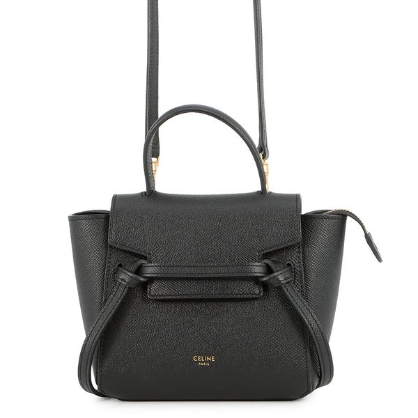 セリーヌ ハンドバッグ ピコ ベルトバッグ レザー 194263 CELINE 2wayショルダーバッグ 黒